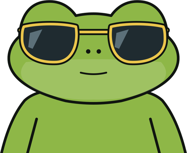 A Social Toad in gold aviators, sitting on the edge of the page